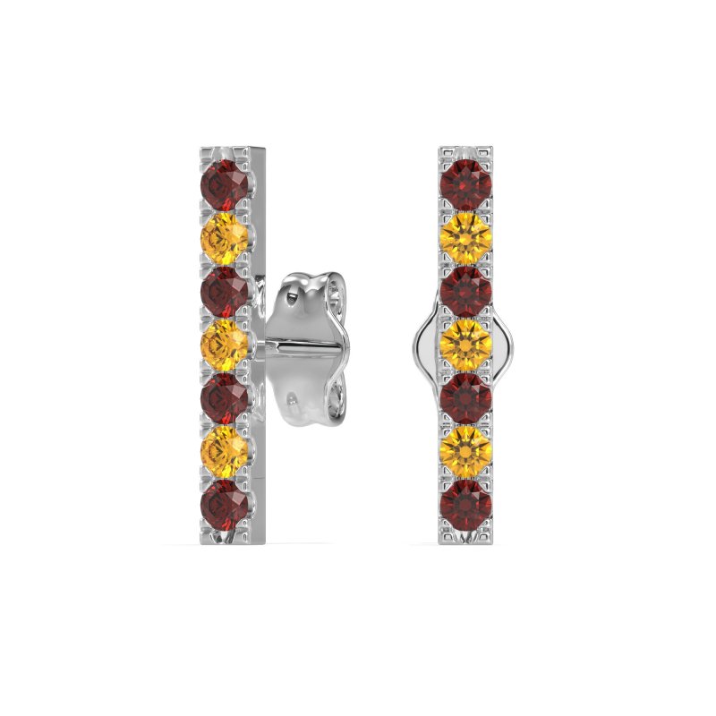 Gemstone Bar Stud Earrings