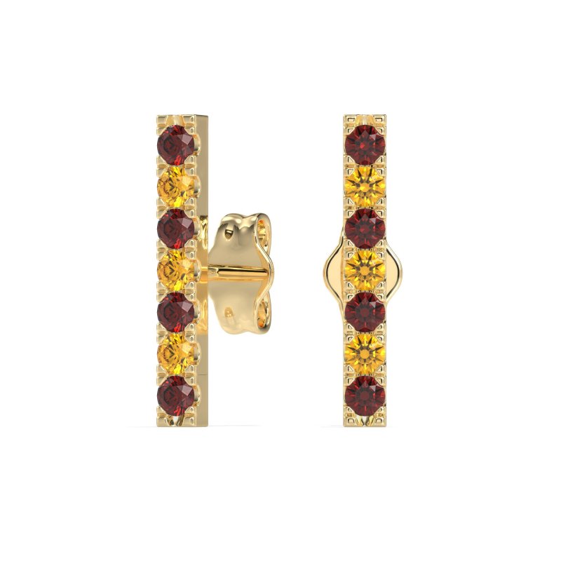 Gemstone Bar Stud Earrings