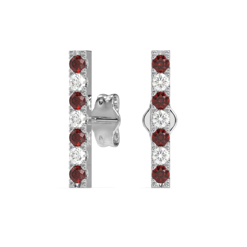 Gemstone Bar Stud Earrings