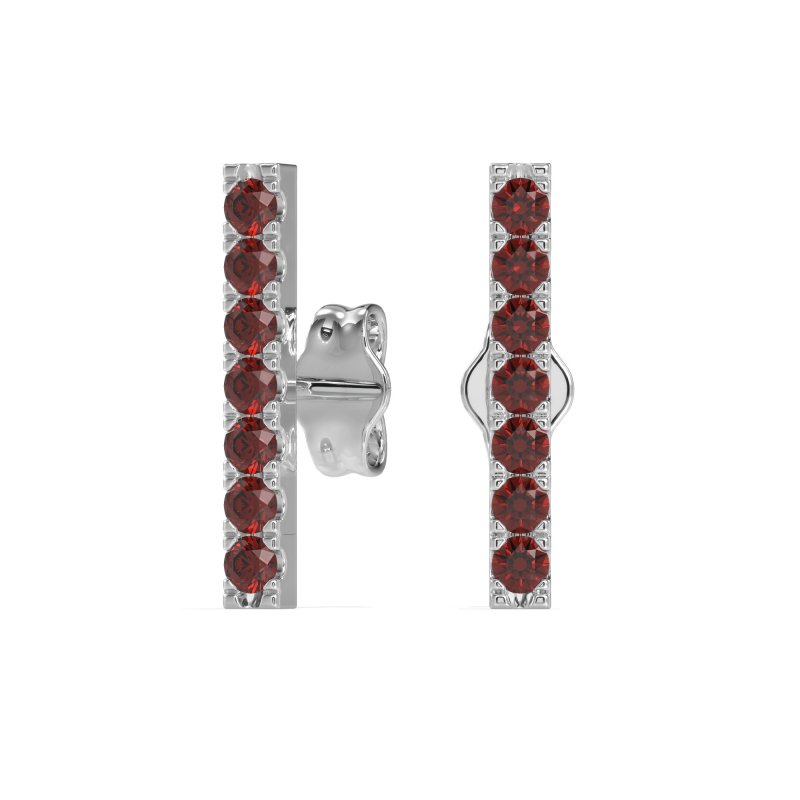 Gemstone Bar Stud Earrings