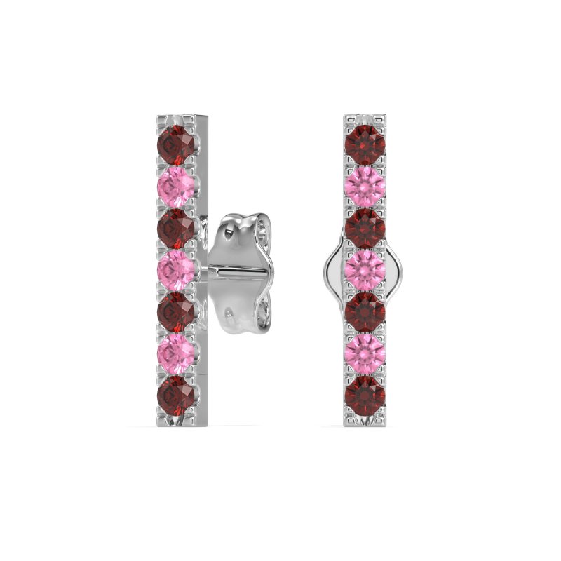 Gemstone Bar Stud Earrings