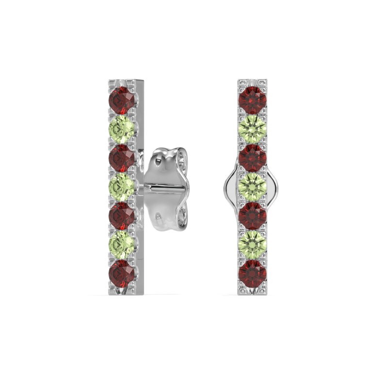 Gemstone Bar Stud Earrings