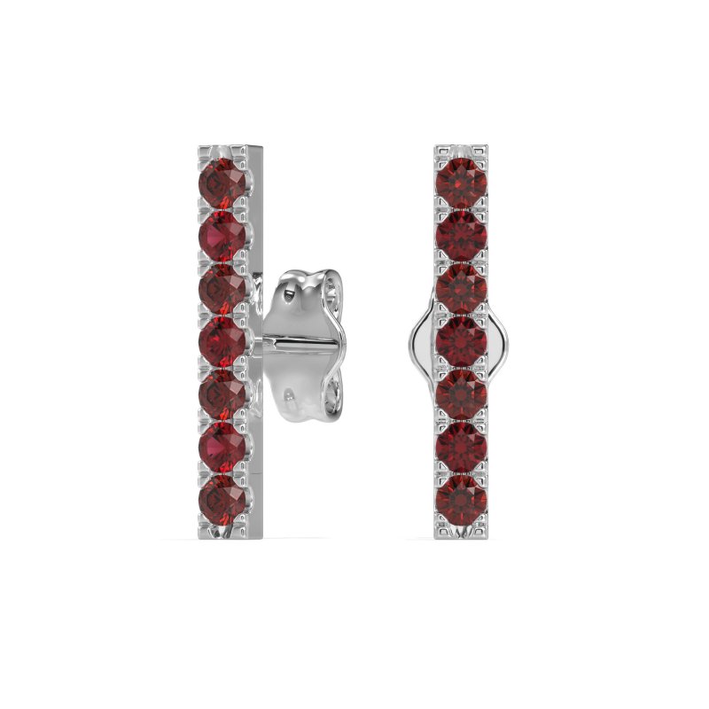 Gemstone Bar Stud Earrings