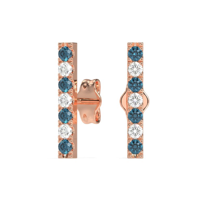 Gemstone Bar Stud Earrings