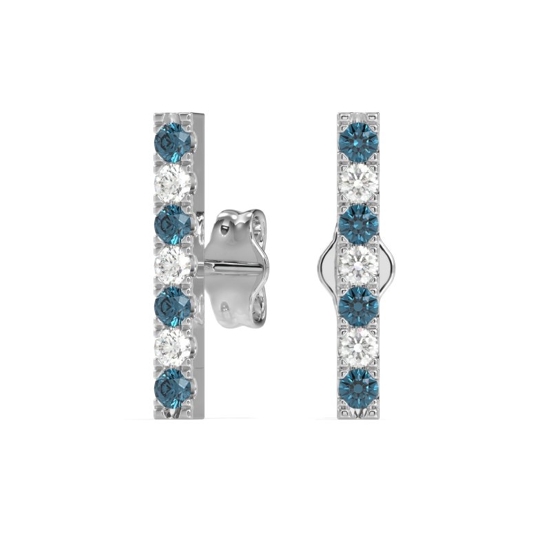 Gemstone Bar Stud Earrings