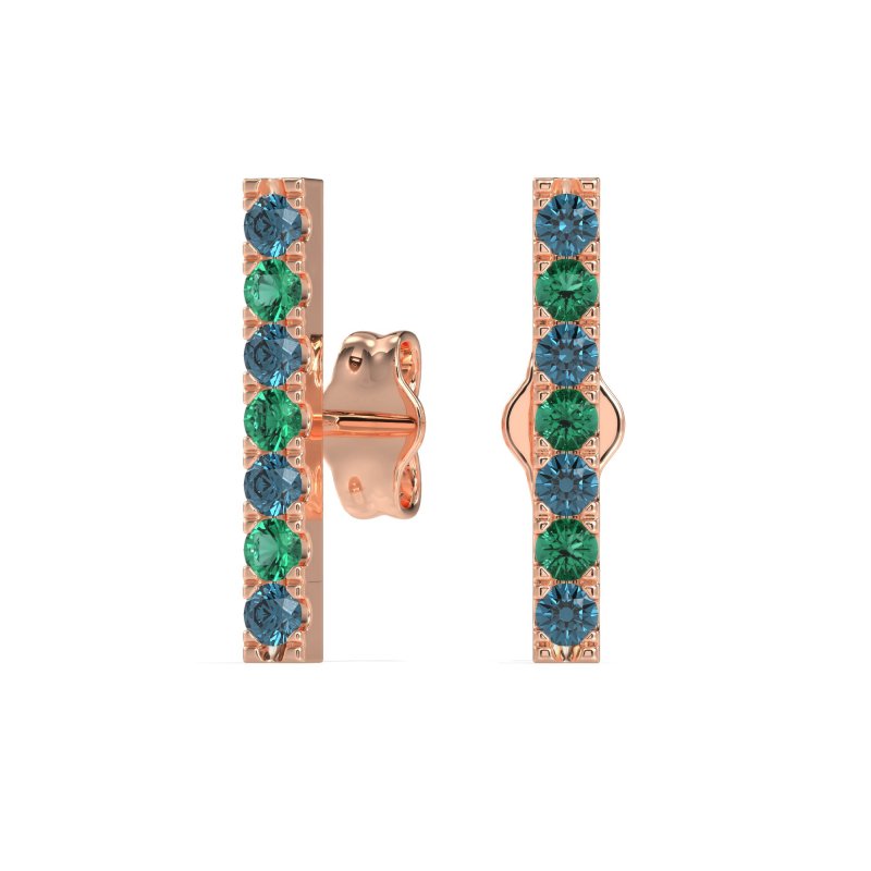 Gemstone Bar Stud Earrings