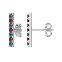 Gemstone Bar Stud Earrings