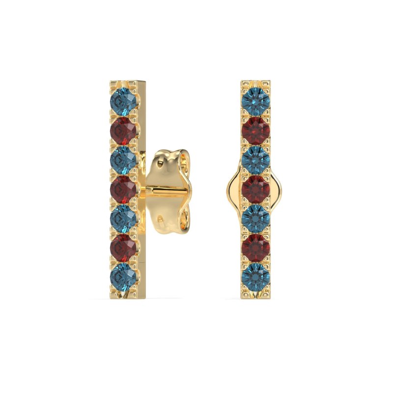 Gemstone Bar Stud Earrings