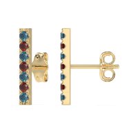 Gemstone Bar Stud Earrings