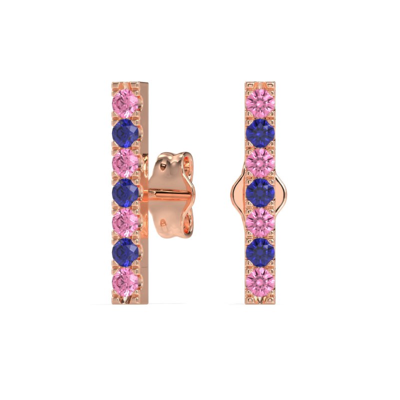 Gemstone Bar Stud Earrings
