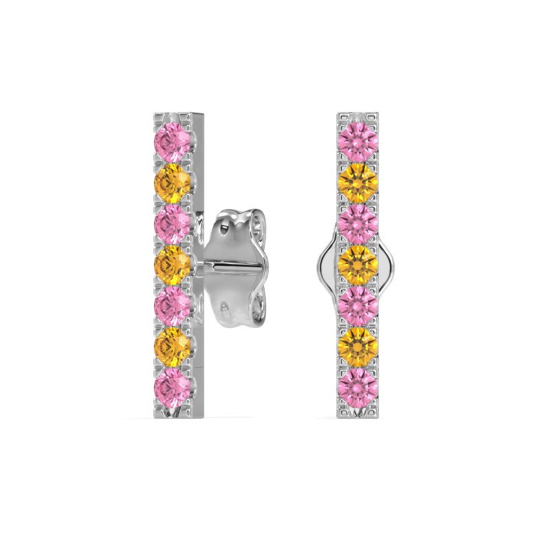 Gemstone Bar Stud Earrings