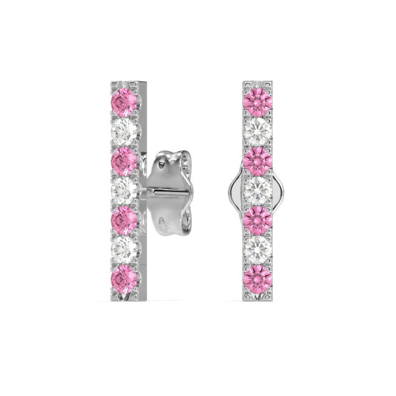 Gemstone Bar Stud Earrings