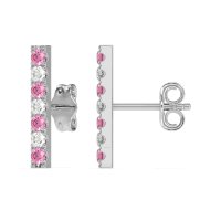 Gemstone Bar Stud Earrings
