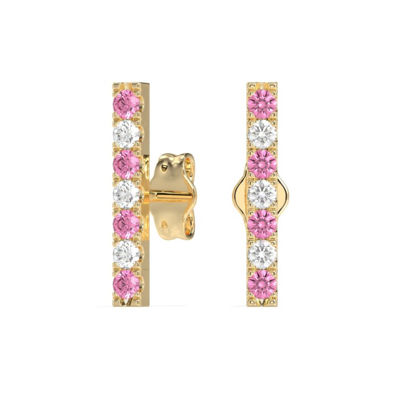 Gemstone Bar Stud Earrings