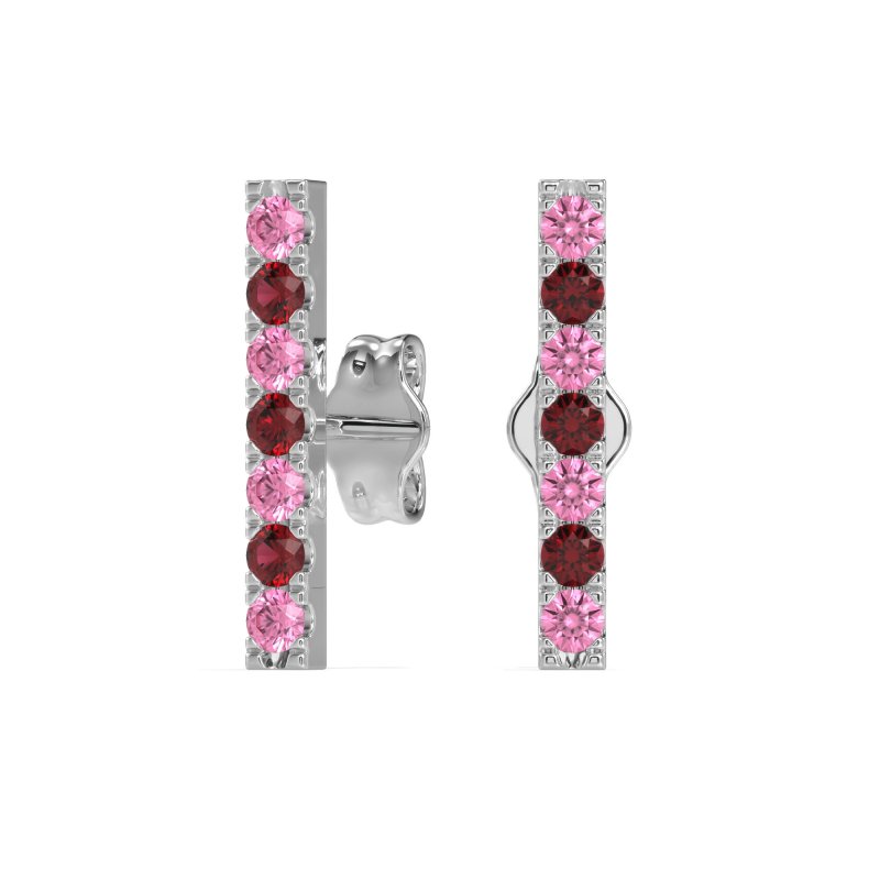Gemstone Bar Stud Earrings