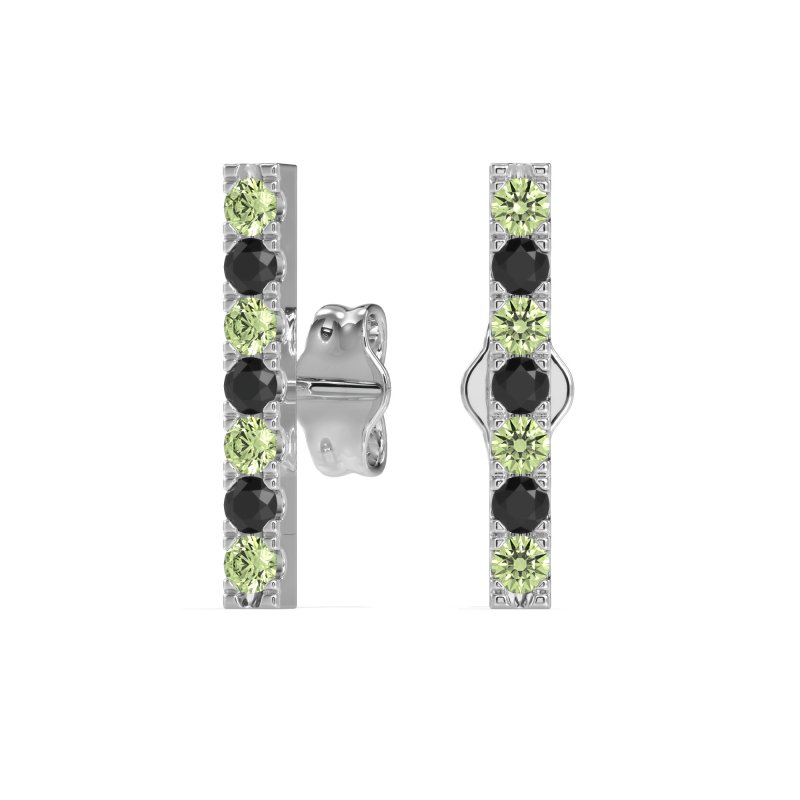 Gemstone Bar Stud Earrings