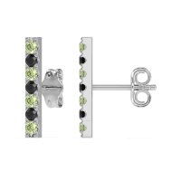 Gemstone Bar Stud Earrings
