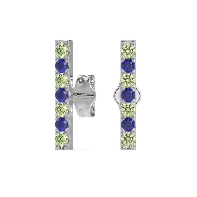 Gemstone Bar Stud Earrings