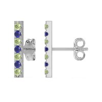 Gemstone Bar Stud Earrings