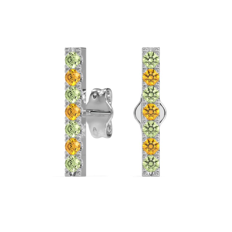 Gemstone Bar Stud Earrings