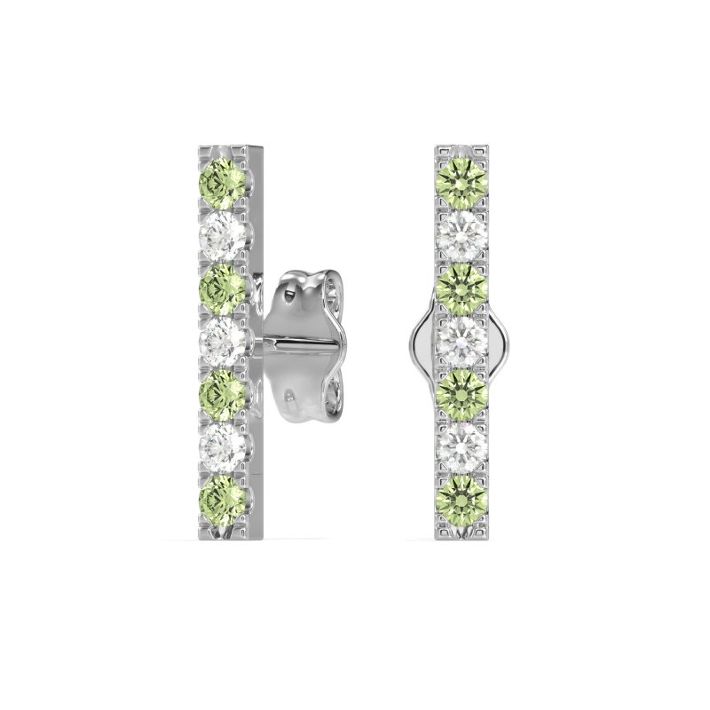 Gemstone Bar Stud Earrings