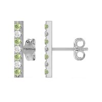 Gemstone Bar Stud Earrings