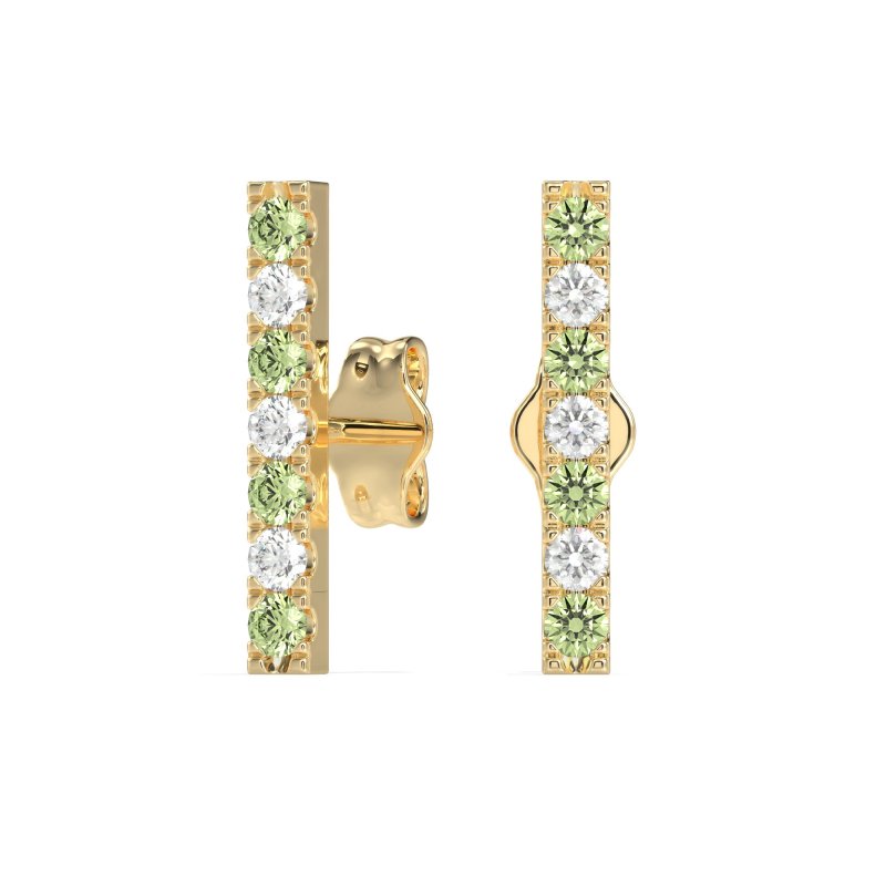 Gemstone Bar Stud Earrings