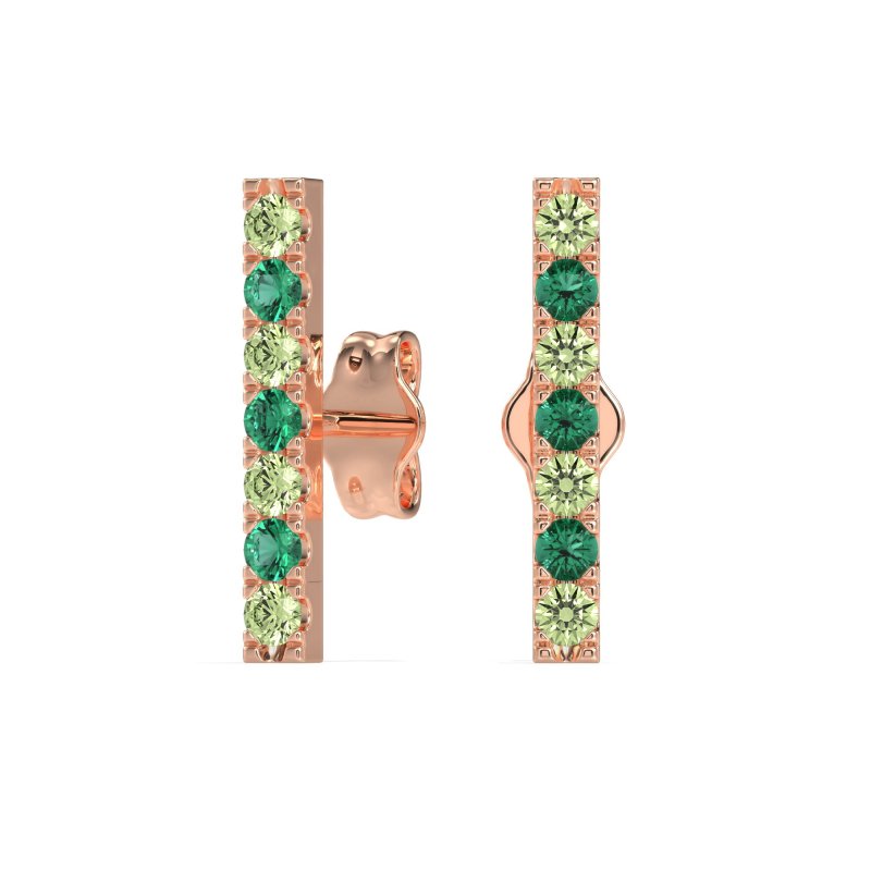 Gemstone Bar Stud Earrings