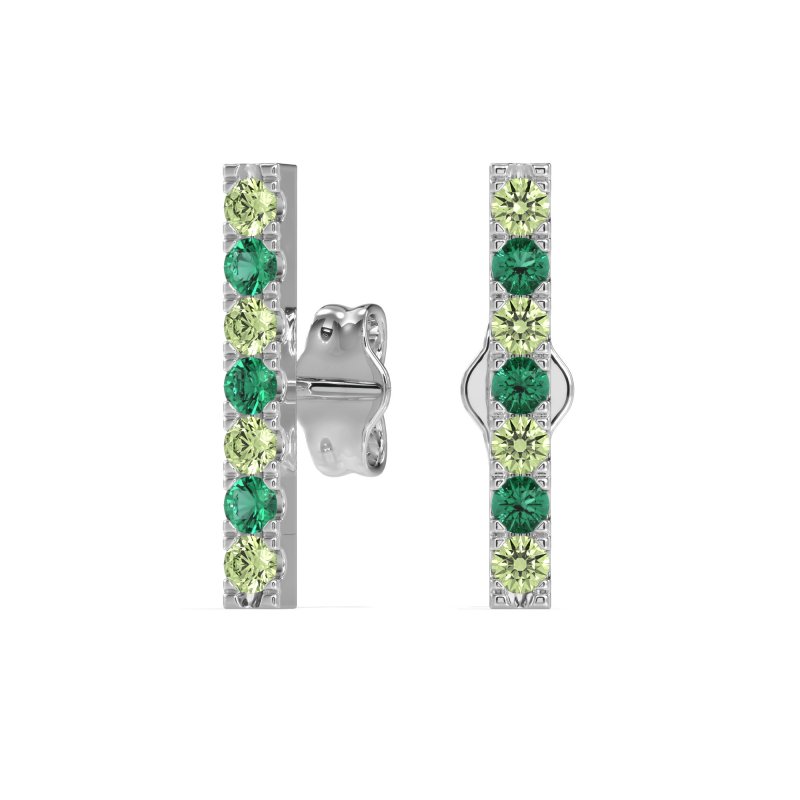 Gemstone Bar Stud Earrings