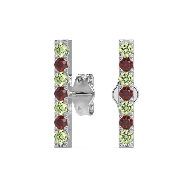 Gemstone Bar Stud Earrings