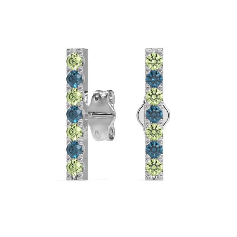 Gemstone Bar Stud Earrings