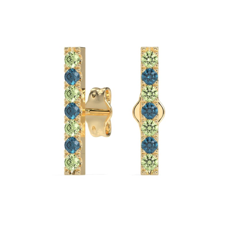 Gemstone Bar Stud Earrings