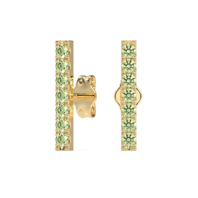 Gemstone Bar Stud Earrings