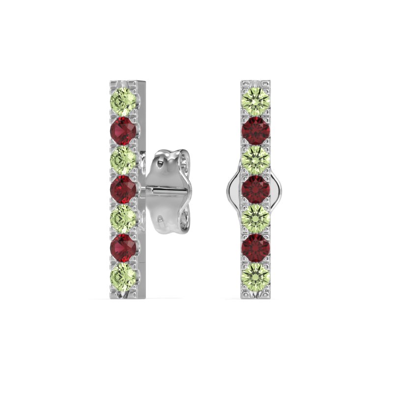 Gemstone Bar Stud Earrings