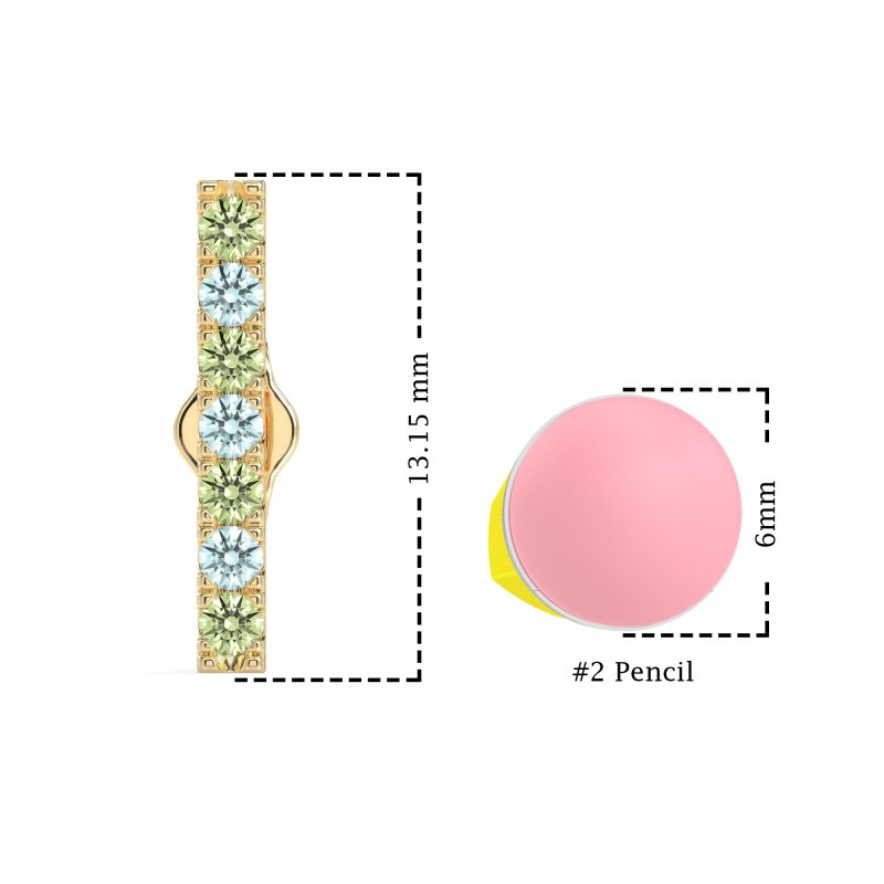 Gemstone Bar Stud Earrings