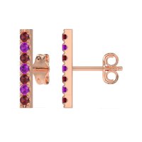 Gemstone Bar Stud Earrings