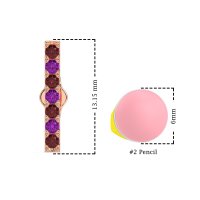 Gemstone Bar Stud Earrings