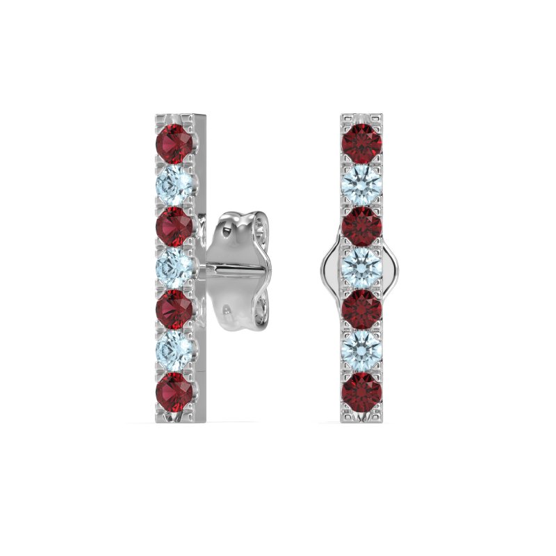 Gemstone Bar Stud Earrings