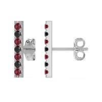 Gemstone Bar Stud Earrings