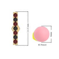 Gemstone Bar Stud Earrings
