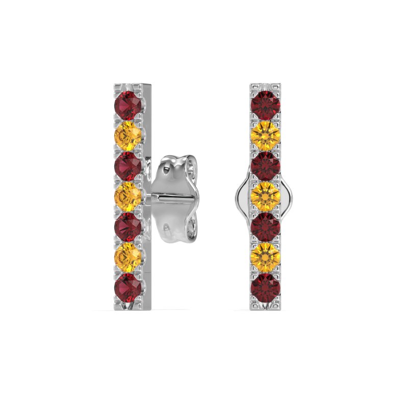 Gemstone Bar Stud Earrings