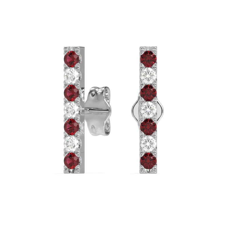 Gemstone Bar Stud Earrings