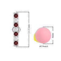 Gemstone Bar Stud Earrings