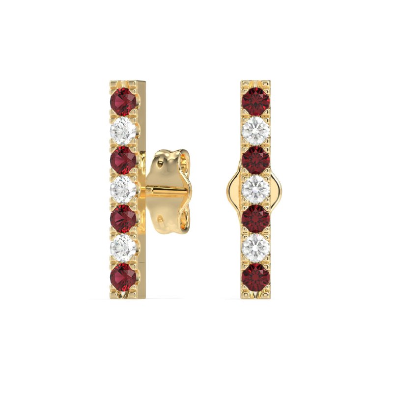 Gemstone Bar Stud Earrings