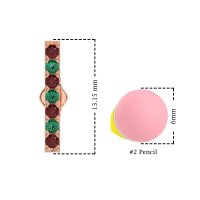 Gemstone Bar Stud Earrings