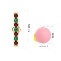 Gemstone Bar Stud Earrings