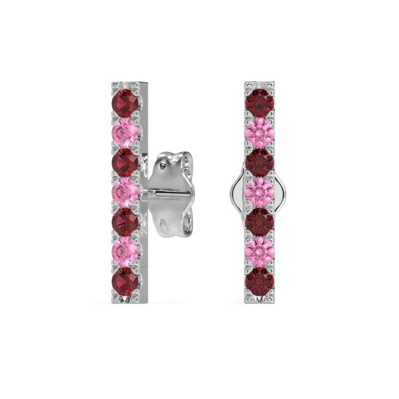 Gemstone Bar Stud Earrings
