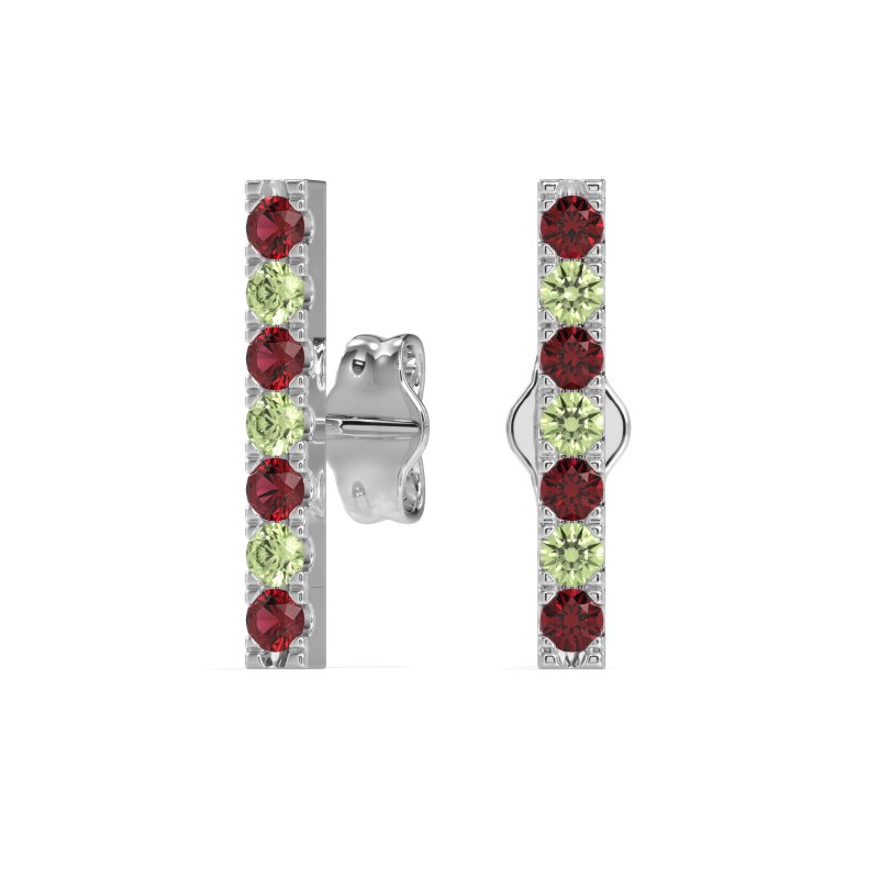 Gemstone Bar Stud Earrings