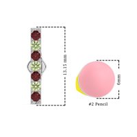 Gemstone Bar Stud Earrings