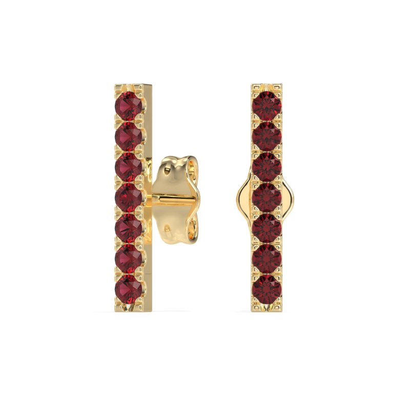 Gemstone Bar Stud Earrings